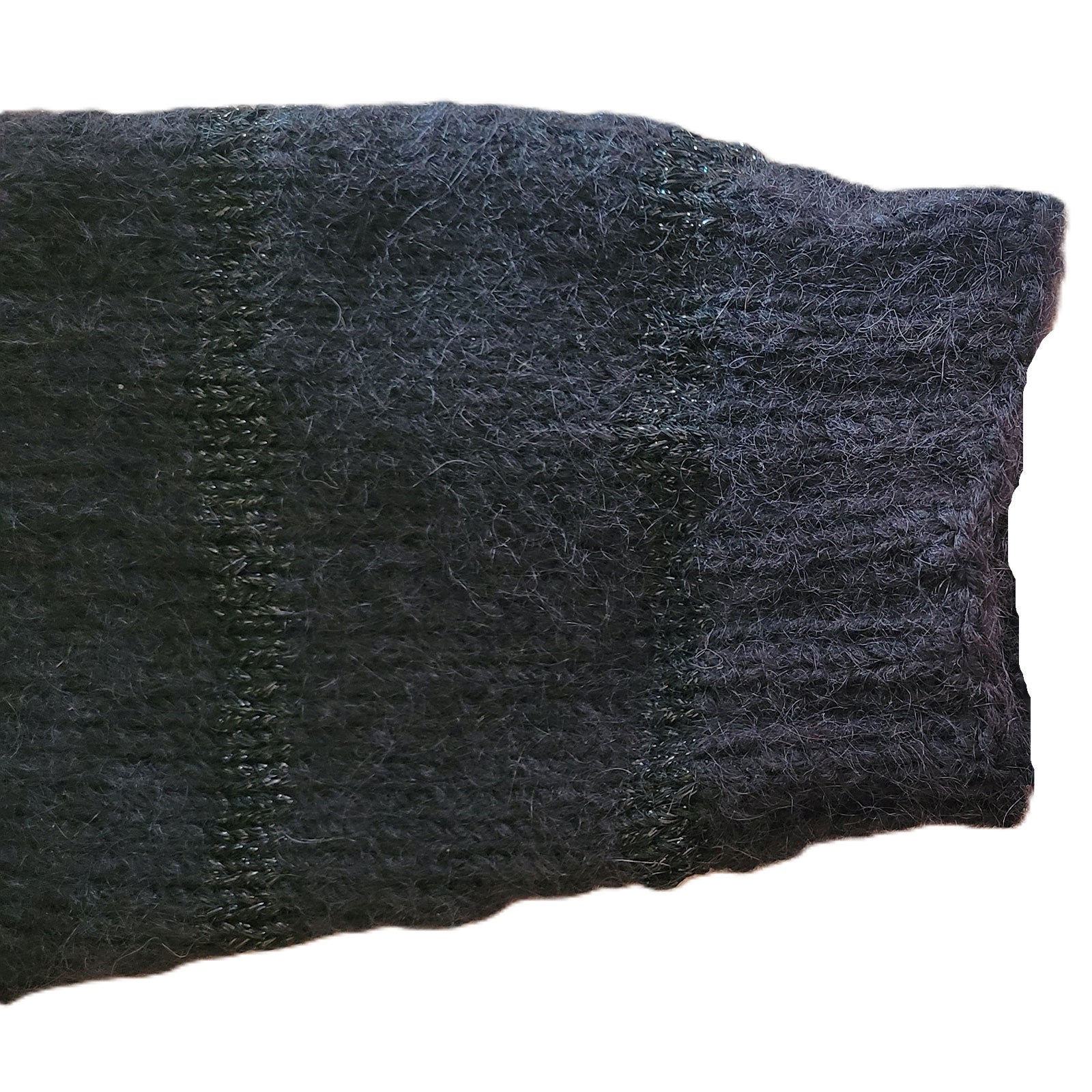 Gestreifter Raglanpullover mit Rollkragen und Glitzer