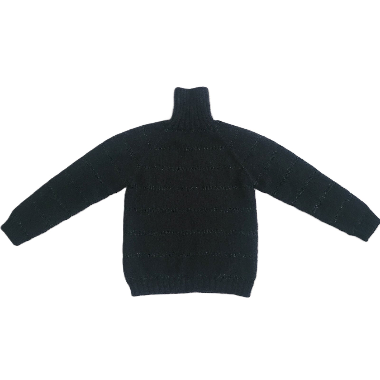 Gestreifter Raglanpullover mit Rollkragen und Glitzer