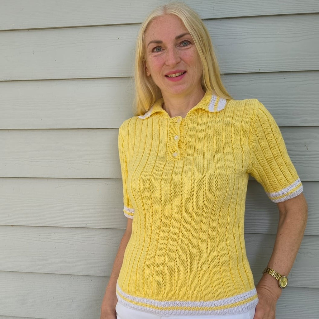 Strickset „Poloshirt im Rippenmuster“