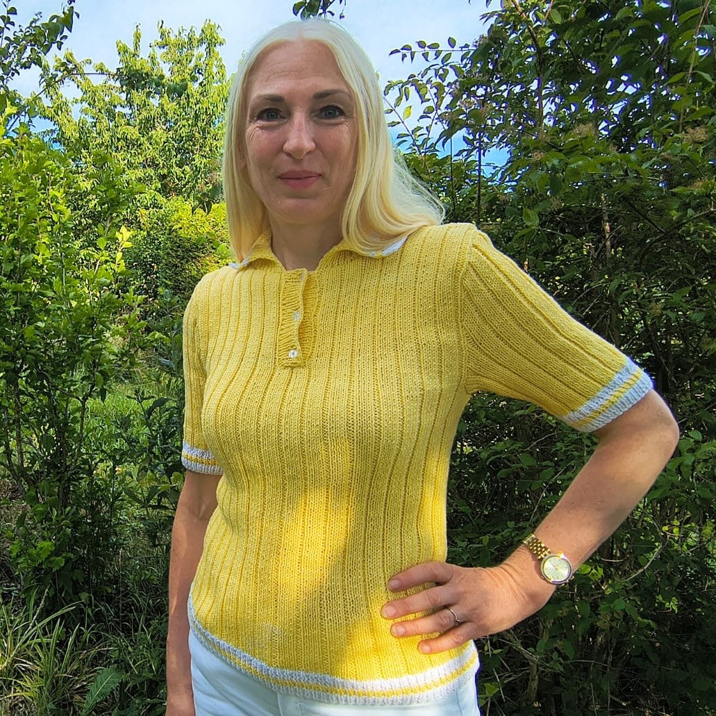 Strickset „Poloshirt im Rippenmuster“