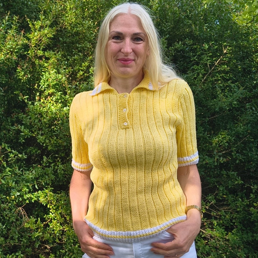 Strickset „Poloshirt im Rippenmuster“