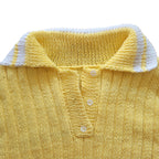 Strickset „Poloshirt im Rippenmuster“